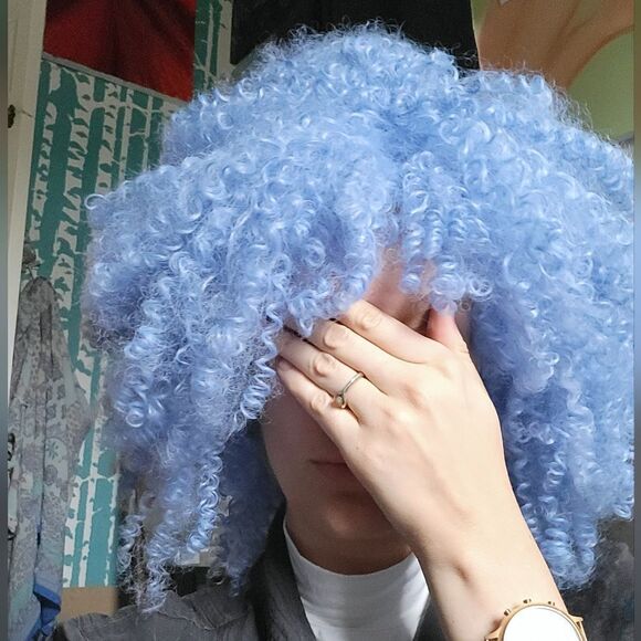 NWOT Curly Blue Wig ? main image 5